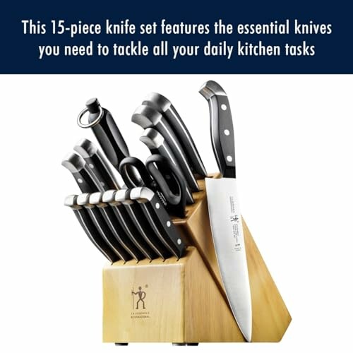 15-piece knife set with wooden block