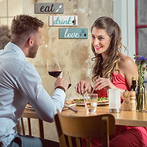 Couple enjoying a romantic dinner at a restaurant.