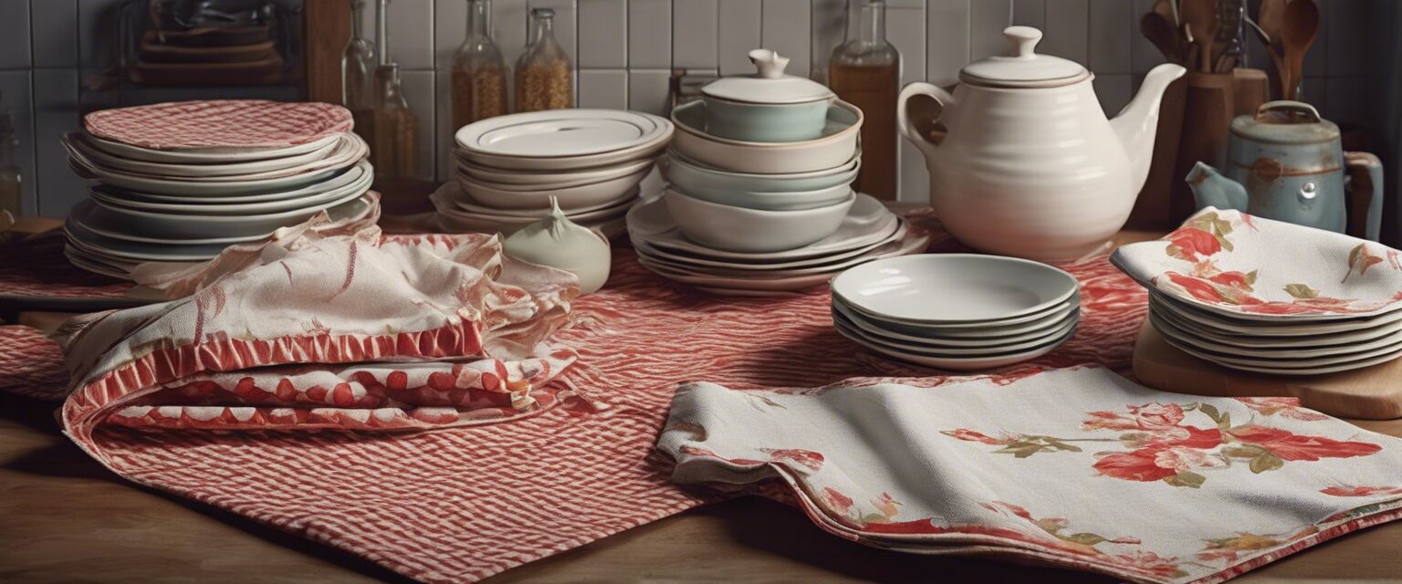 Collection of vintage kitchen linens